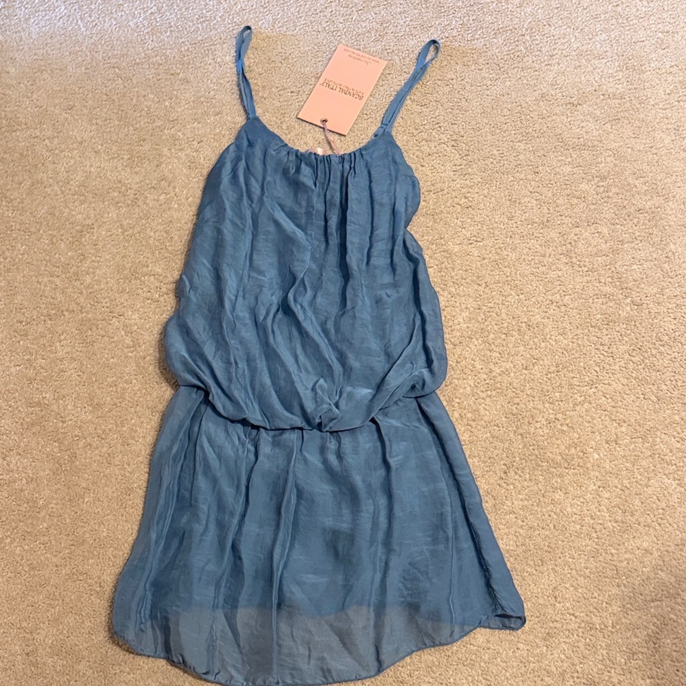 Chic Blue Mini Dress with tags